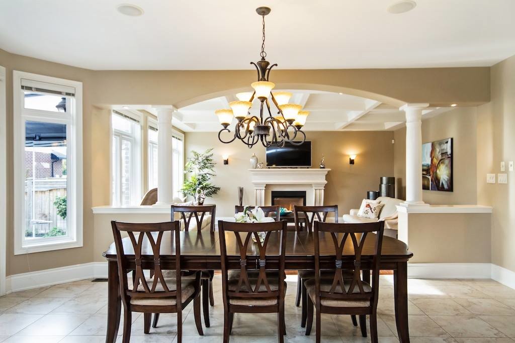 dining room chandelier professionally staged