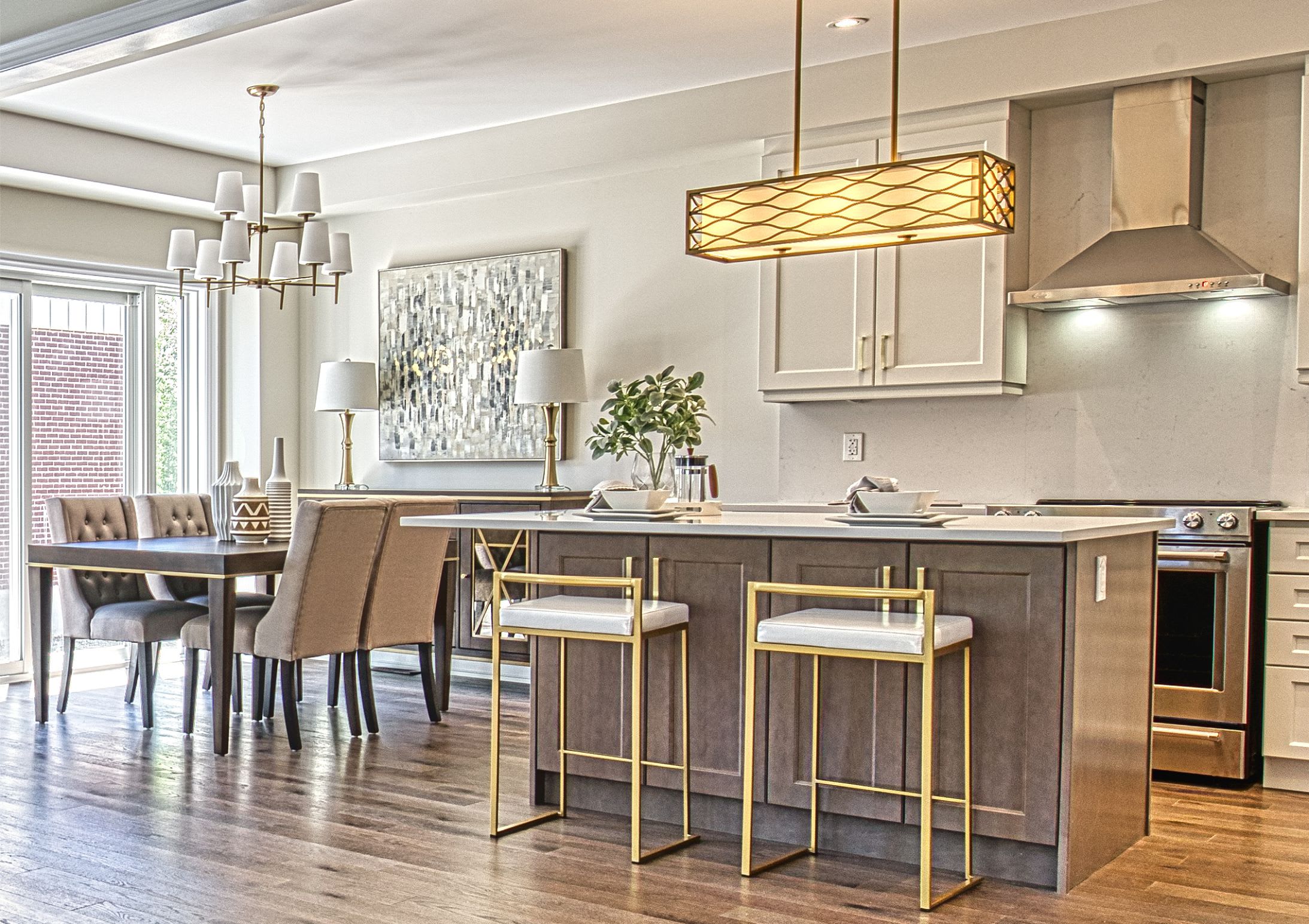 luxury lighting in the kitchen and dining room